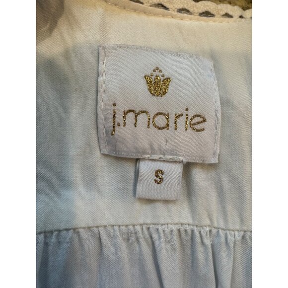 J. Marie Vintage Blue White Gingham Smocked Tiered Ruffle Maxi Dress S Cottage - Picture 7 of 10